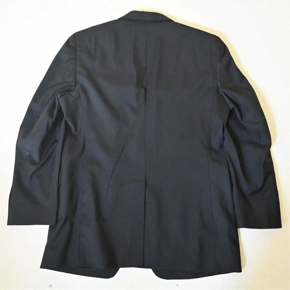 Jos. A Bank 42L Navy Blue Striped 100% Wool Mens Blazer Suit‎ Jacket Sport Coat